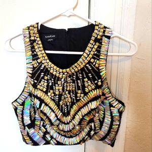 Bebe Razorback Crop top Size 6